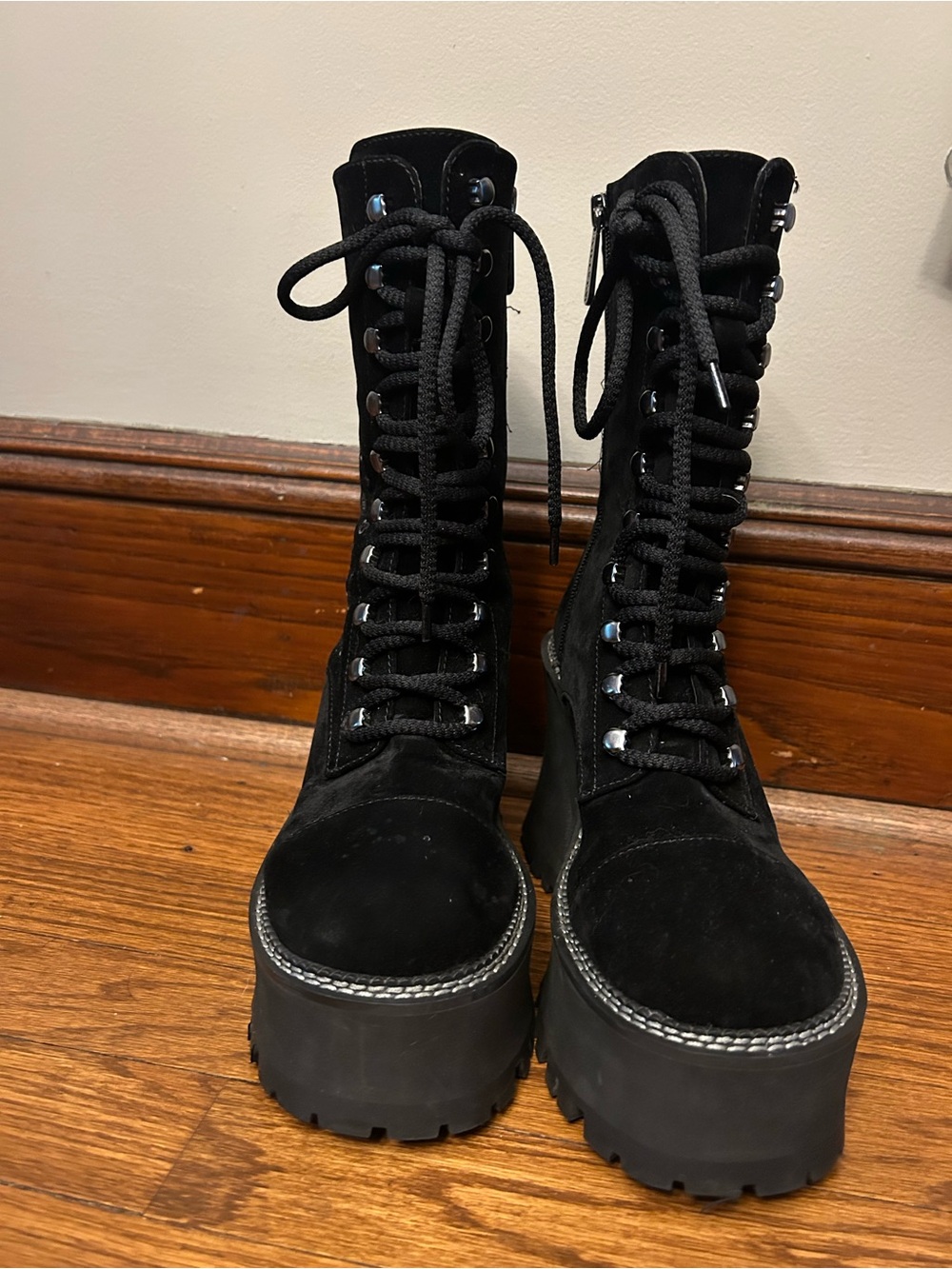 KILLSTAR - Luci-Fairy Platform Lace Up Velvet Goth Boots Size 9 EU 40 UK 7 - Picture 7 of 12